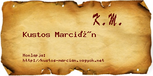Kustos Marcián névjegykártya